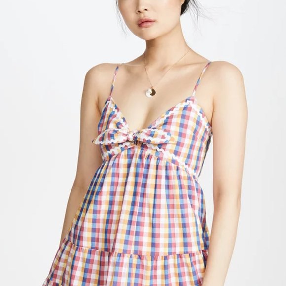 English Factory Gingham Mini Dress with Ribbon Detail NWT - Picture 5 of 10
